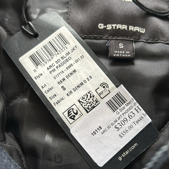 G-Star Raw Arc 3D Slim Padded Jacket | Size S | 100% Organic Cotton - Picture 4 of 15